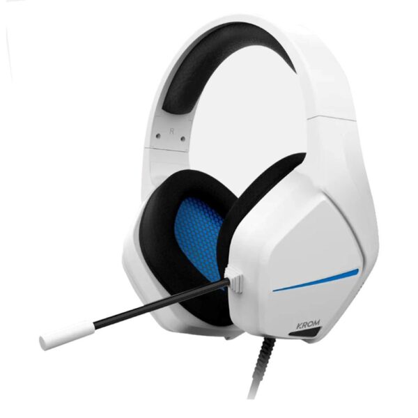 *Auriculares gaming krom kopa move jack 3.5mm blanco - azul