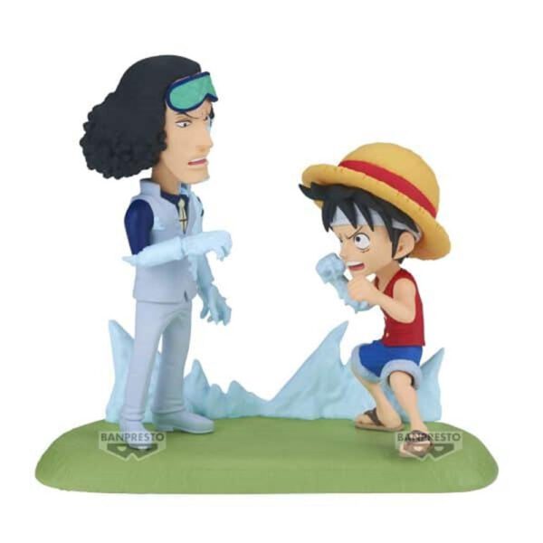 *Figura banpresto one piece world collectable figure log stories monkey.d.luffy vs kuzan 9cm
