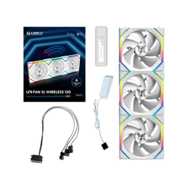 *Ventilador caja lian li unifan sl wireless argb 3 x 120mm white