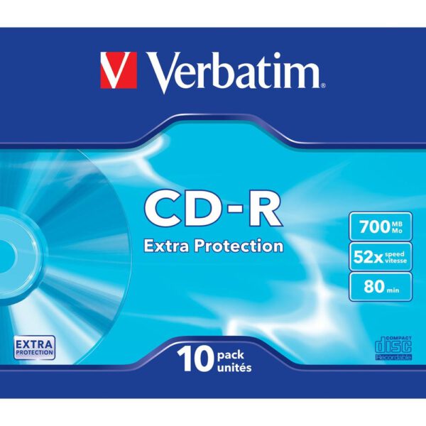 *Verbatim cd - r 700mb 52x tarrina 10 unidades slim