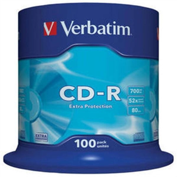 *Verbatim cd - r 700mb 48x tarrina 100 unidades datalife extra protection