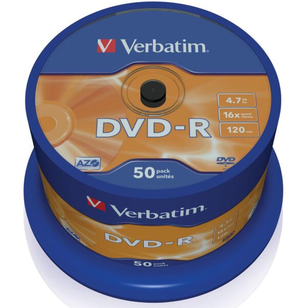 *Verbatim dvd - r 4.7gb 16x tarrina 50 unidades advanced azo