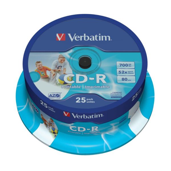 *Verbatim cd - r 700mb 52x tarrina 25 unidades printable