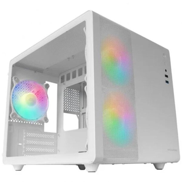 *Caja ordenador mars gaming mc400w matx rgb cristal templado blanco