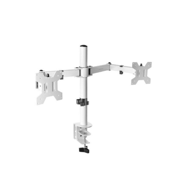 *Soporte mesa mars gaming vesa hasta 27 pulgadas 100x100mm max 8kg - monitor blanco brazo doble