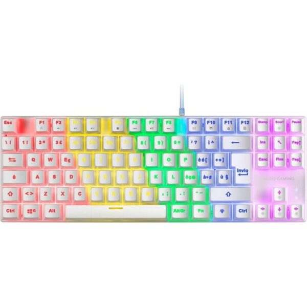 *Teclado inalambrico mars gaming mk80 blanco italiano