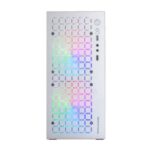 *Caja ordenador mars gaming mccore matx frgb cristal templado blanco