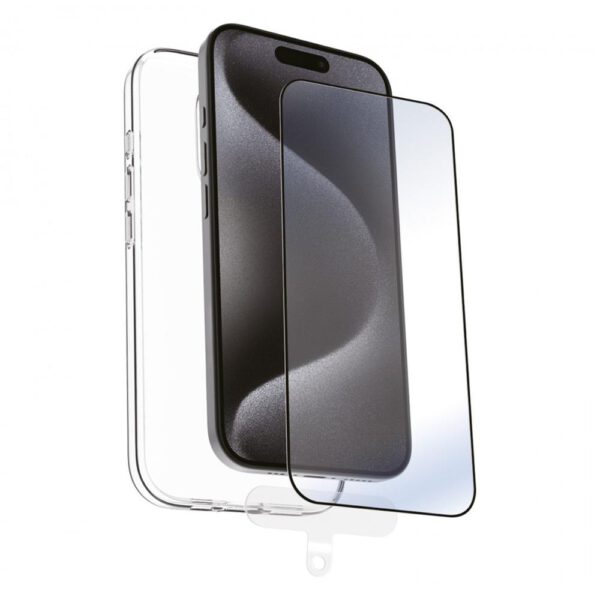 *Funda muvit recycletek para apple iphone 16 pro transparente + protector cristal templado marco negro