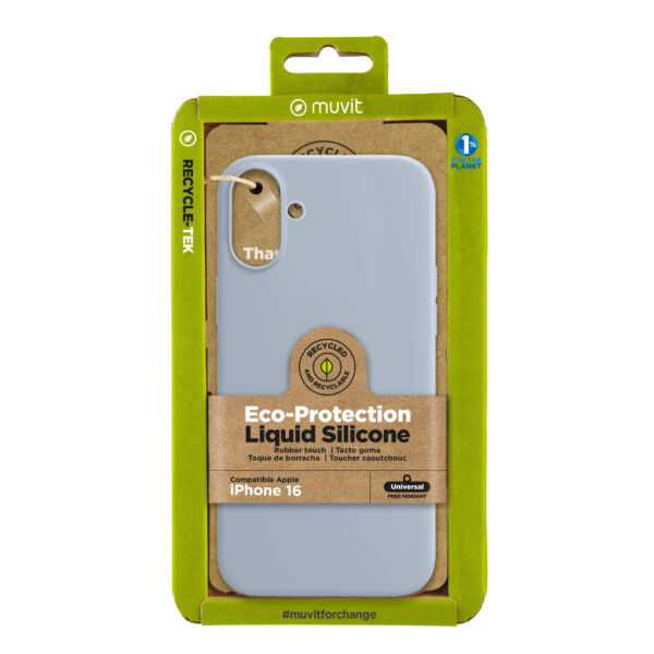 *Funda muvit recycletek liquid silicone para apple iphone 16 azul cielo