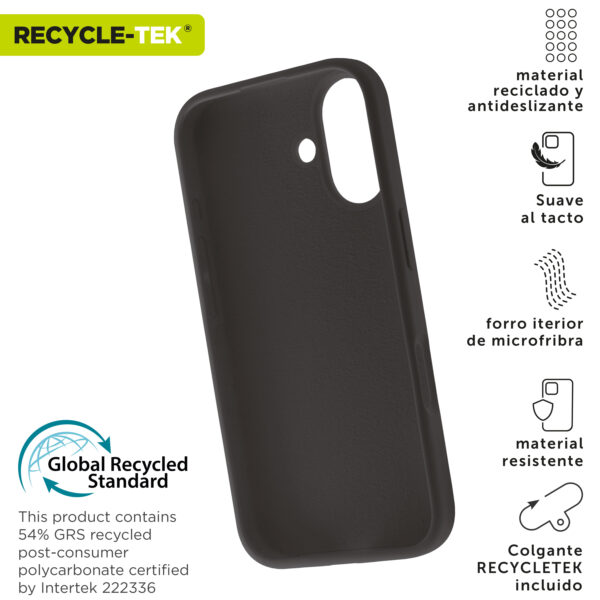 *Funda muvit recycletek liquid silicone para apple iphone 16 negra