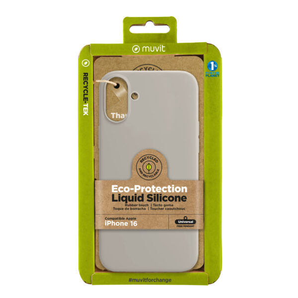 *Funda muvit recycletek liquid silicone para apple iphone 16 nude