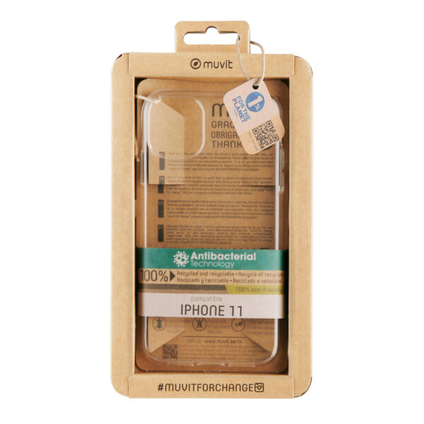 *Funda muvit recycletek antibacteriana para apple iphone 11 transparente