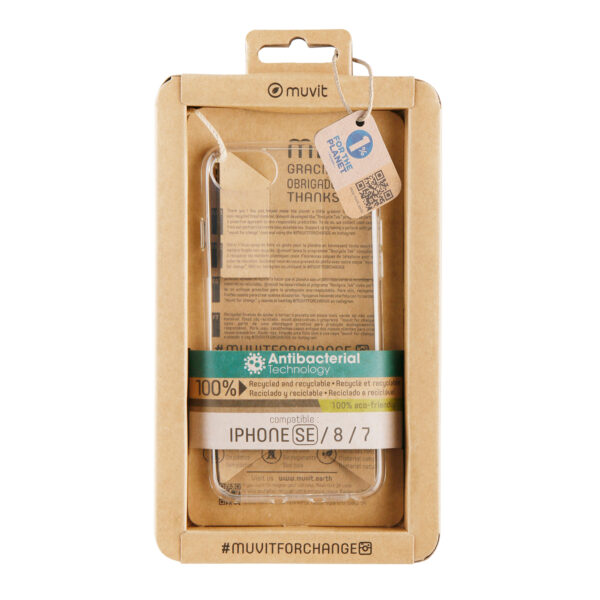 *Funda muvit recycletek antibacteriana para apple iphone se - 8 - 7 transparente