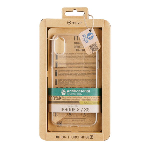 *Funda muvit recycletek antibacteriana para apple iphone x - xs transparente