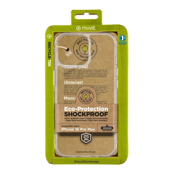 *Funda muvit shockproof 2m para apple iphone 16 pro max transparente