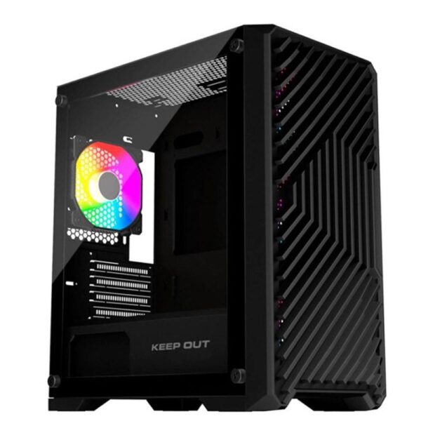 *Caja ordenador gaming keep out xc - 220 glass matx argb cristal templado negro