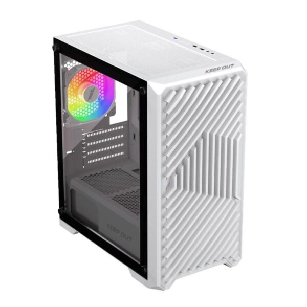 *Caja ordenador gaming keep out xc - 220w glass matx argb cristal templado blanco