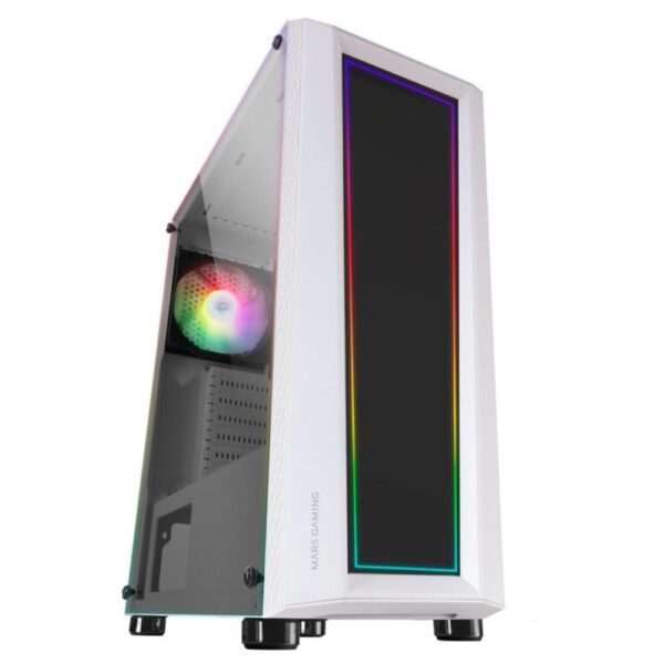 *Caja ordenador mars gaming mc - art atx argb cristal templado blanco