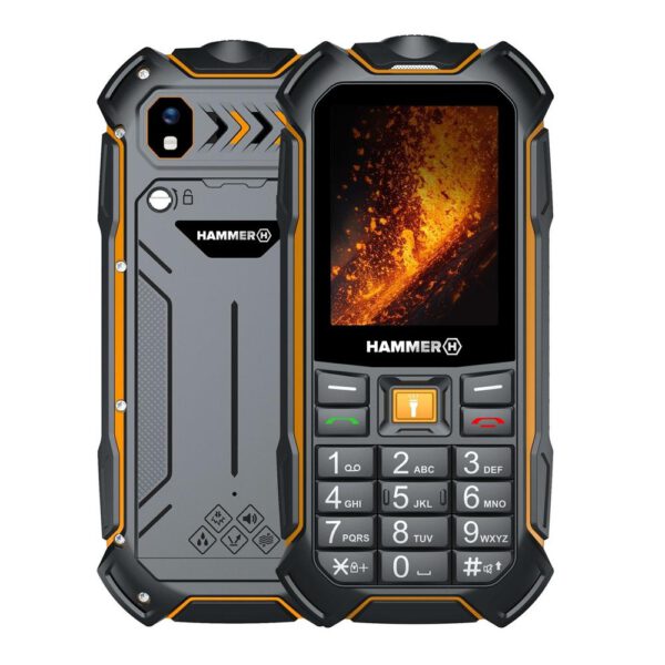 *Telefono movil rugerizado hammer boost 2 lte 2.4 pulgadas -  2mpx -  4g - negro - naranja