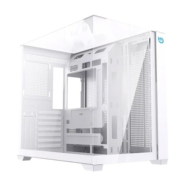 *Caja ordenador gaming hiditec atx sky cristal templado blanco