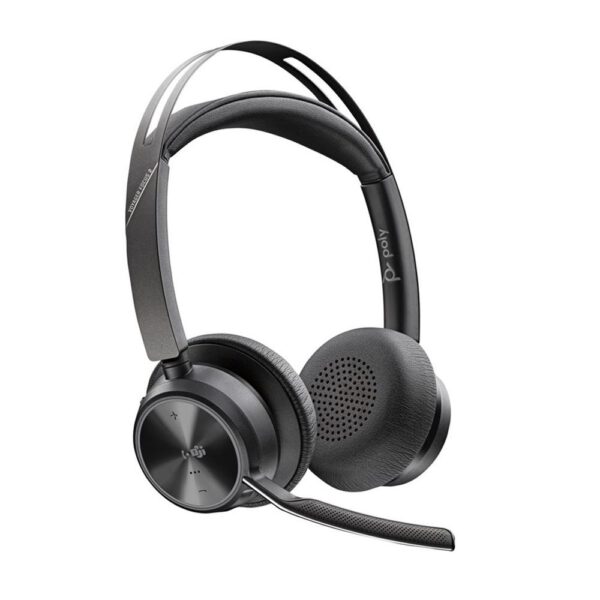 *Auriculares poly voyager focus 2 usb - c - c con certificación microsoft teams + adaptador usb - c - a + base de carga