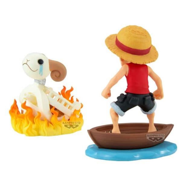 *Figura banpresto one piece world collectable figure log stories monkey.d.luffy & going merry 8cm