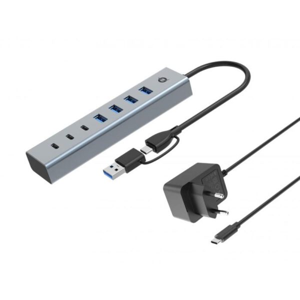 *Hub usb 3.0 conceptronic hubbies20gp 7 puertos usb - c a 3xusb - c 4xusb - a con alimentador