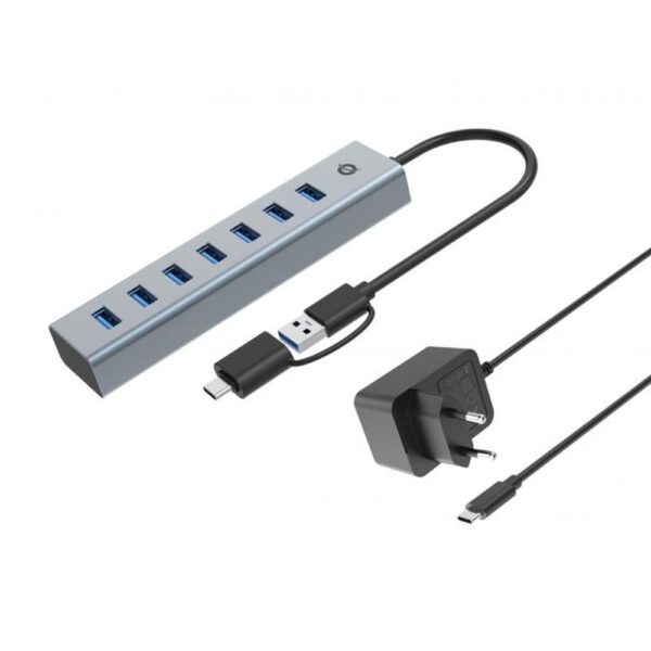 *Hub usb 3.0 conceptronic hubbies21gp 7 puertos usb - c a 7xusb - a con alimentador