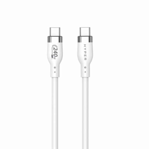 *Cable usb tipo c hyper 2m -  macho - macho -  blanco