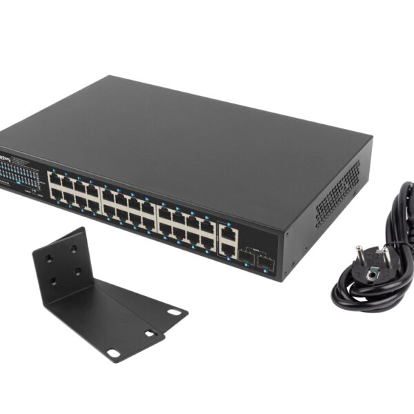 *Switch lanberg 24 ptos 1gb poe+ - 2x sfp 2x gbit ethernet 250w rack 19