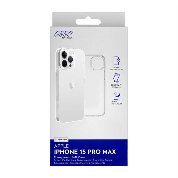 *Carcasa myway para apple iphone 15 pro max transparente