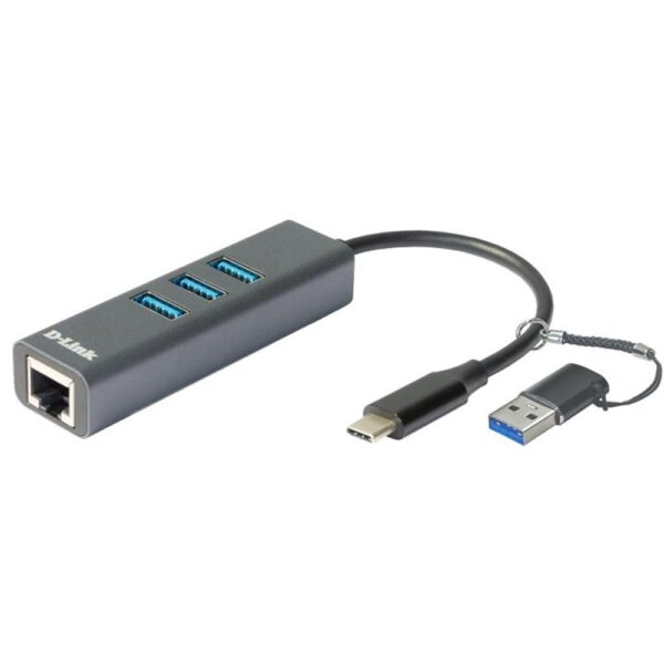 *Hub d - link usb tipo c + adaptador usb 3.0 4 en 1