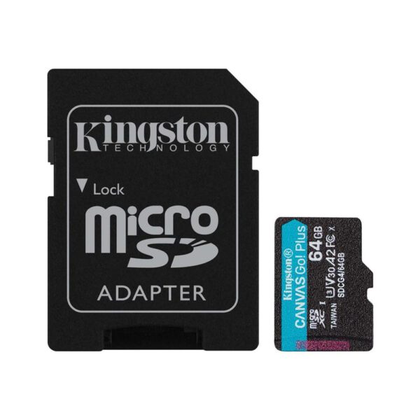*Tarjeta memoria micro secure digital sd xc 64gb kingston canvas go! plus clase 10 uhs - i u3 + adaptador sd