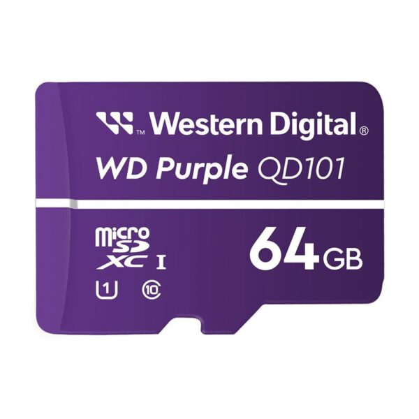 *Tarjeta de memoria micro sdxc wd western digital purple sc qd101 64gb uhs - i cl10