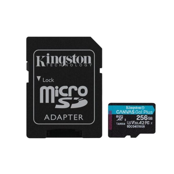 *Tarjeta memoria micro secure digital sd xc 256gb kingston canvas go! plus clase 10 uhs - i u3 + adaptador sd