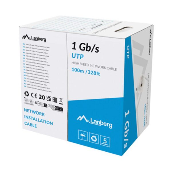 *Bobina 1gb - s lanberg u - utp rj45 solido cca awg23 100m gris