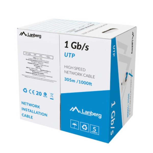 *Bobina 1gb - s lanberg u - utp rj45 solido cca awg23 305m  azul