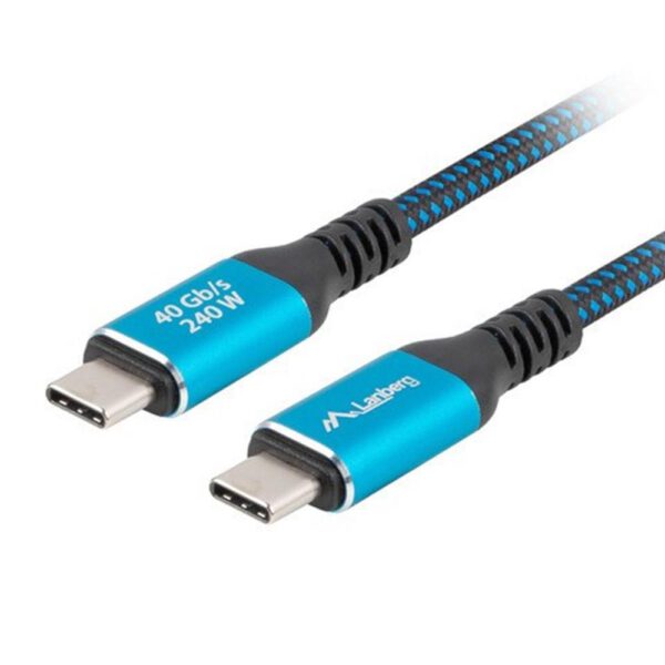 *Cable usb tipo c 4.0 lanberg - macho -  macho 240w - 8k - 60hz - 1m - azul