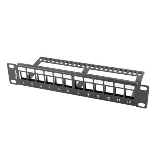*Patch panel lanberg 12 puertos 1u organizador modulos keystone negro