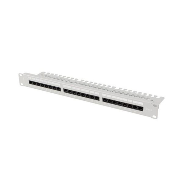 *Patch panel lanberg 24 puertos 1u 19 pulgadas cat.6 utp con organizador cables gris
