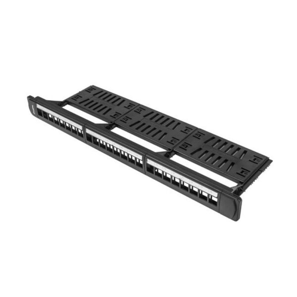 *Patch panel lanberg 24 puertos 1u rack 19 pulgadas organizador modulos keystone negro