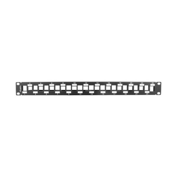 *Patch panel lanberg 24 puertos 1u escalonado organizador modulos keystone negro