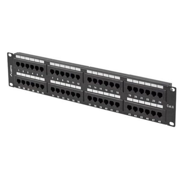 *Patch panel lanberg 48 puertos 2u 19 pulgadas cat.6 negro