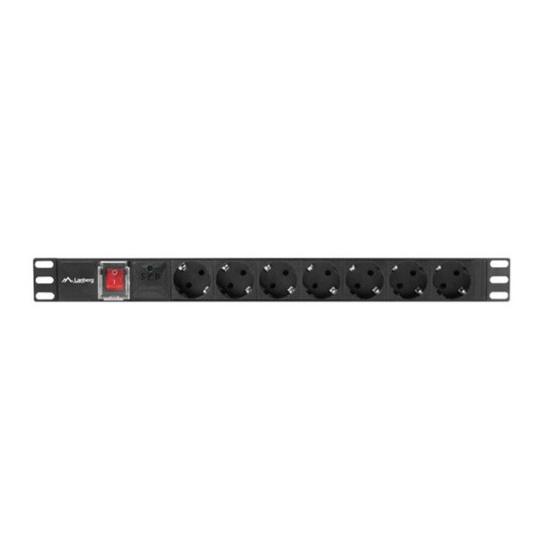 *Regleta lanberg 1u 10a 7x schuko rack 19 pulgadas 2m negro c14