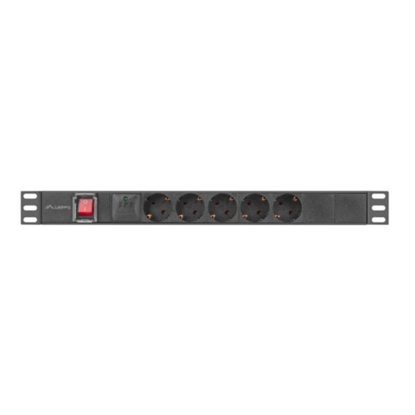*Regleta lanberg 1u 16a rack 19 pulgadas 5x socket schuko negro 2m