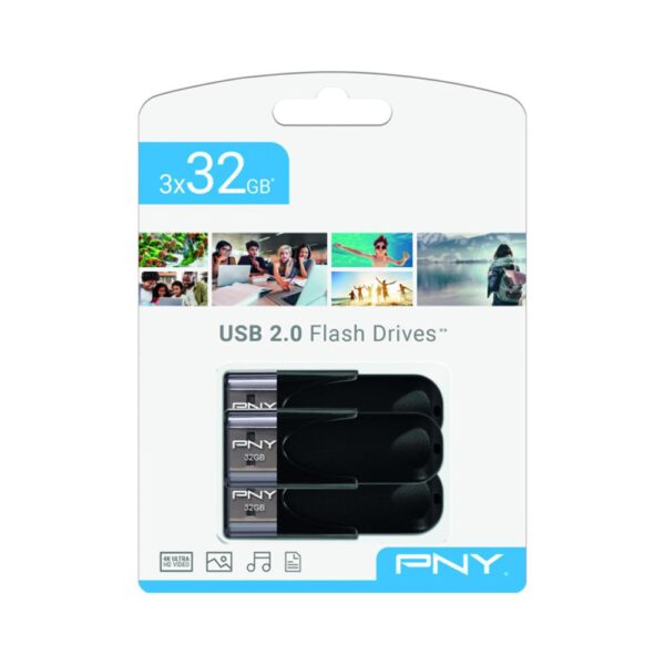 *Memoria usb 2.0 pny attache4 32gb 3 unidades
