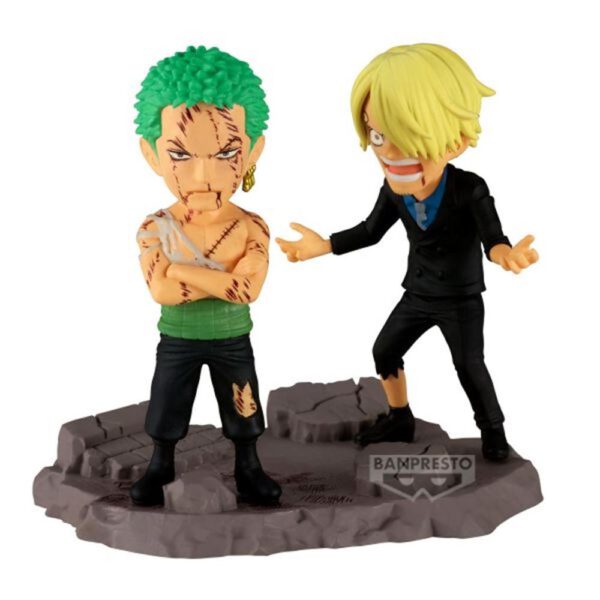 *Figura banpresto one piece world collectable figure log stories roronoa zoro & sanji -  pulgadas...nothing...at all!!!! 8cm