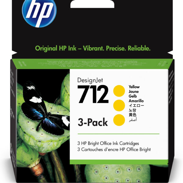 *Pack 3 cartuchos hp 712 designjet t200 - t600 amarillo