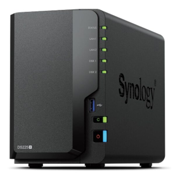 *Servidor nas synology disk station ds225+ 2gb 2 bahias gigabit ethernet