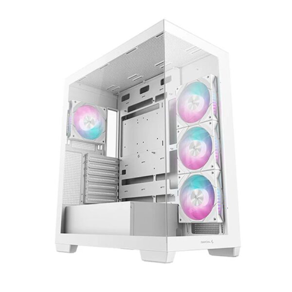 *Caja ordenador gaming deepcool cg580 4f atx rgb cristal templado blanca
